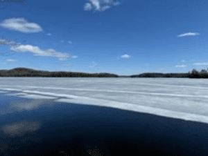 Ice melting on Percy Lake 